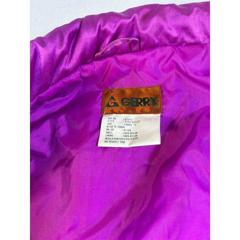 Vintage Gerry Ski‎ Jacket Women's XL Gold Purple Colorblock 80s 90s Retro - Picture 8 of 10